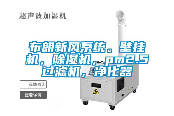 布朗新風(fēng)系統(tǒng)。壁掛機(jī)，除濕機(jī)，pm2.5過濾機(jī)，凈化器